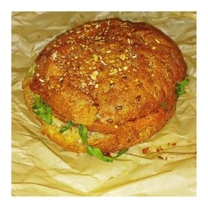 Crab Cake Sandwich at LUHV Vegan Deli in Philadelphia