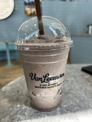 Cookies and cream and caramel vegan shake  at LUHV Vegan Deli in Philadelphia