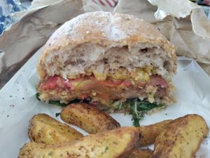 Chickain burger at El Veggie SV - Food Truck in San Salvador