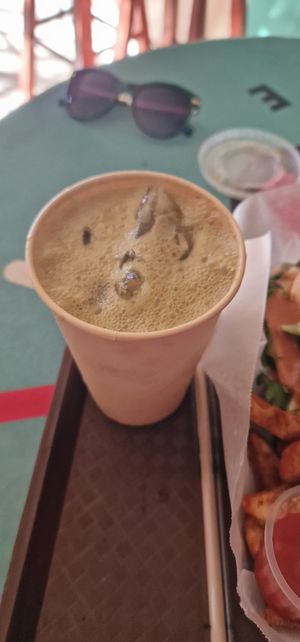 Lavender matcha latte at El Veggie SV - Food Truck in San Salvador