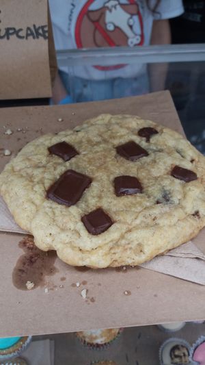Choc chip cookie at Whipping Cupcakes in Glebe