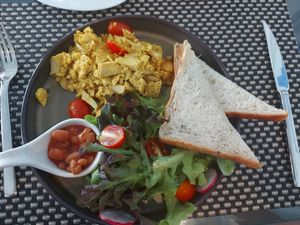 Tofu scramble at Moreganic Restaurant at Away Chiang Mai Thapae Vegan Retreat in Chiang Mai