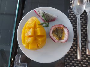 Fruit side plate at Moreganic Restaurant at Away Chiang Mai Thapae Vegan Retreat in Chiang Mai
