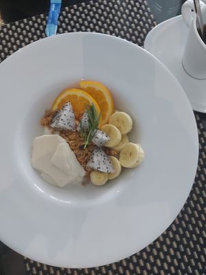 Granola, soygurt and fruit at Moreganic Restaurant at Away Chiang Mai Thapae Vegan Retreat in Chiang Mai