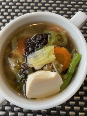 Tofu veggie soup   at Moreganic Restaurant at Away Chiang Mai Thapae Vegan Retreat in Chiang Mai