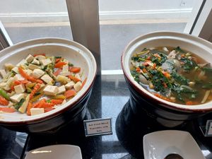 Breakfast buffet Thai dishes at Moreganic Restaurant at Away Chiang Mai Thapae Vegan Retreat in Chiang Mai