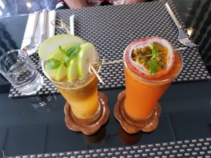 Cold pressed juices at Moreganic Restaurant at Away Chiang Mai Thapae Vegan Retreat in Chiang Mai