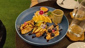 Croissant waffle (croffle) at Moreganic Restaurant at Away Chiang Mai Thapae Vegan Retreat in Chiang Mai