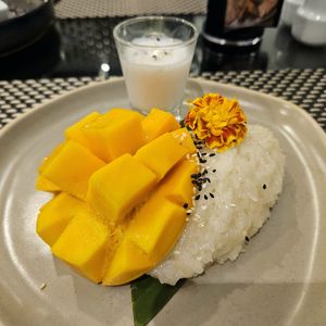Mango sticky rice at Moreganic Restaurant at Away Chiang Mai Thapae Vegan Retreat in Chiang Mai