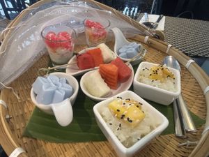 Thai desserts platter  at Moreganic Restaurant at Away Chiang Mai Thapae Vegan Retreat in Chiang Mai