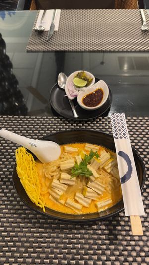 Tofu noodle soupp  at Moreganic Restaurant at Away Chiang Mai Thapae Vegan Retreat in Chiang Mai