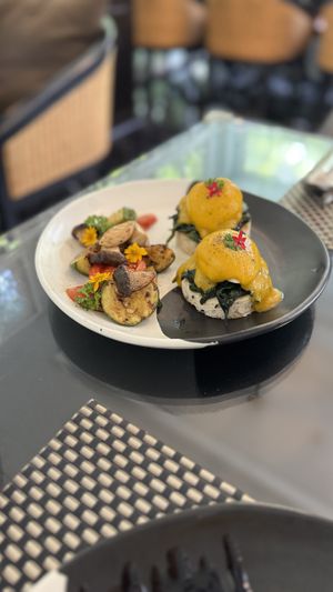 Pumpkin Benedict  at Moreganic Restaurant at Away Chiang Mai Thapae Vegan Retreat in Chiang Mai