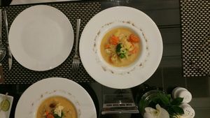 massaman curry with brown rice at Moreganic Restaurant at Away Chiang Mai Thapae Vegan Retreat in Chiang Mai