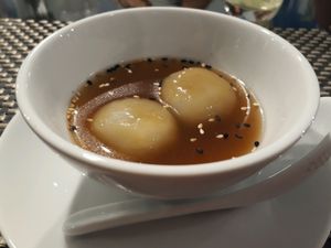 Sweet Ginger Rice Balls at Moreganic Restaurant at Away Chiang Mai Thapae Vegan Retreat in Chiang Mai