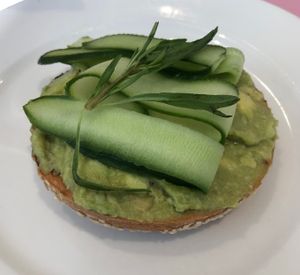 Avocado bagel at Circle - Media City in Dubai