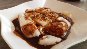 Chee Cheong Fun 
Photo credit to Veg Yuan at SuPerb 素Perb in East Singapore