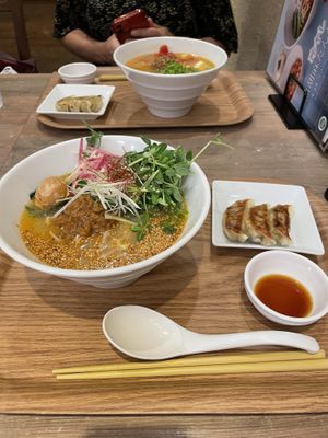 Sesame Ramen with Gyouza set  at T's Tantan - JR Ueno in Tokyo