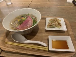 Yuzu Ramen + Gyozas  at T's Tantan - JR Ueno in Tokyo