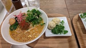 Ramen and cheese balls at T's Tantan - JR Ueno in Tokyo
