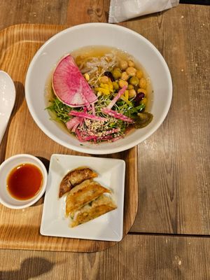 Yuzu noodles with extra gyoza at T's Tantan - JR Ueno in Tokyo