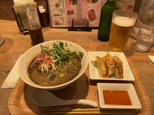 Black sesame ramen 🍜   at T's Tantan - JR Ueno in Tokyo