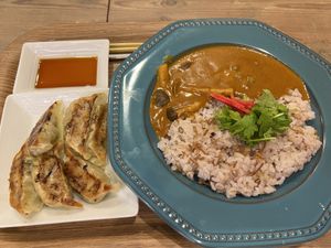 T’s Set2: Massaman curry with mixed beans n mushrooms   at T's Tantan - JR Ueno in Tokyo
