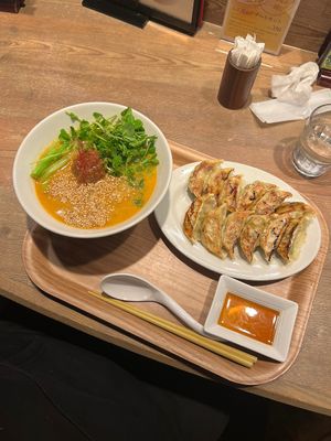 White sesame and gyoza   at T's Tantan - JR Ueno in Tokyo