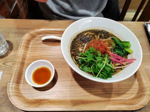 Black sesame ramen at T's Tantan - JR Ueno in Tokyo
