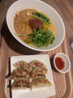 White Sesame and dumplings (contains mushroom)   at T's Tantan - JR Ueno in Tokyo