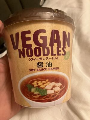 3 different types of vegan noodle boxes  at T's Tantan - JR Ueno in Tokyo