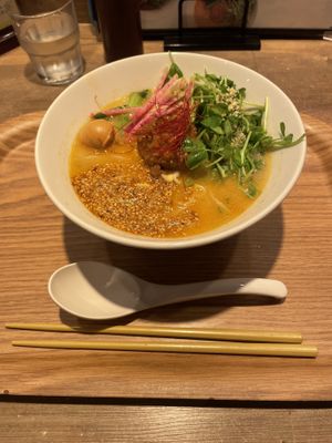 Golden sesame tantan ramen  at T's Tantan - JR Ueno in Tokyo