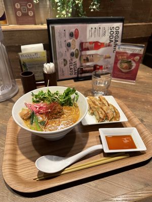 Set menu with gyoza  at T's Tantan - JR Ueno in Tokyo