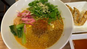 Golden sesame ramen  at T's Tantan - JR Ueno in Tokyo