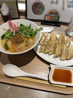 金胡麻担々麺+T'sベジ餃子  at T's Tantan - JR Ueno in Tokyo