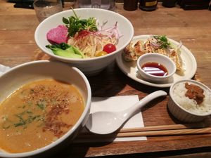 Tsukemen and Dumplings at T's Tantan - JR Ueno in Tokyo