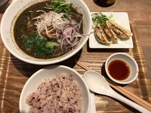 Black sesame Tantan meal at T's Tantan - JR Ueno in Tokyo