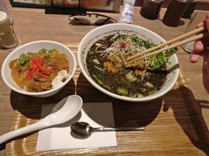 Black Sesame Ramen at T's Tantan - JR Ueno in Tokyo
