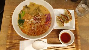 Golden sesame and dumpling set at T's Tantan - JR Ueno in Tokyo