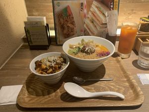 Golden ramen(sesame)  and mapo tofu  at T's Tantan - JR Ueno in Tokyo