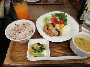 Spicy mayo "chicken" course at T's Tantan - JR Ueno in Tokyo