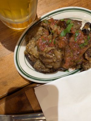Eggplant shakshuka at Hummus Place - Upper West Side in New York City