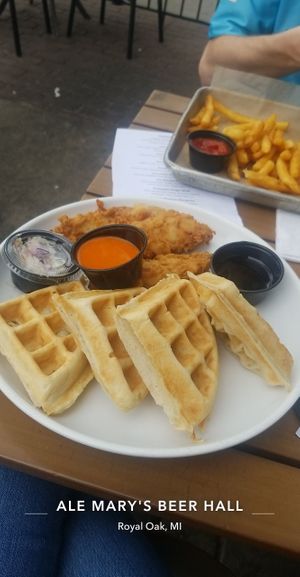Chicken & Waffles at Ale Mary's Beer Hall in Royal Oak