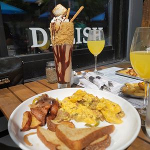 S'mores shake, Breakfast Scramble at Ale Mary's Beer Hall in Royal Oak