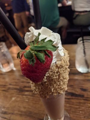 Vegan Chocolate Strawberry Shake at Ale Mary's Beer Hall in Royal Oak