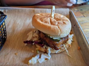 Vegan hot honey chicken (a special) at Ale Mary's Beer Hall in Royal Oak