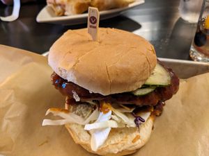 Vegas Korean BBQ chicken sandwich at Ale Mary's Beer Hall in Royal Oak