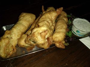 Vegan fried pickles at Ale Mary's Beer Hall in Royal Oak