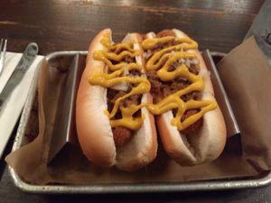 Vegan chilli dogs at Ale Mary's Beer Hall in Royal Oak