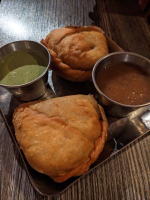 Vegan samosas at Nasha in Austin