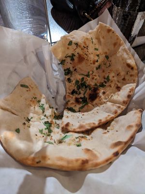 Vegan garlic nann at Nasha in Austin